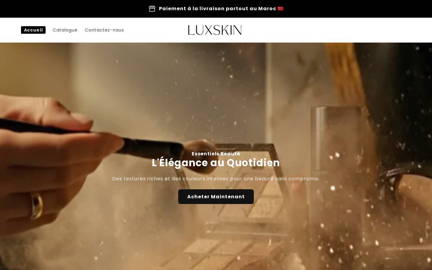 luxskin.ma homepage screenshot