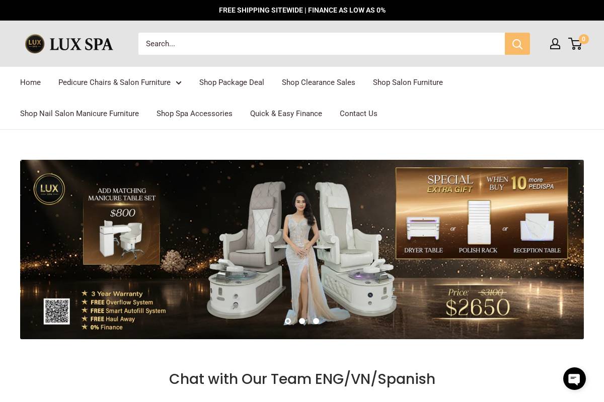 luxspashop.com homepage screenshot