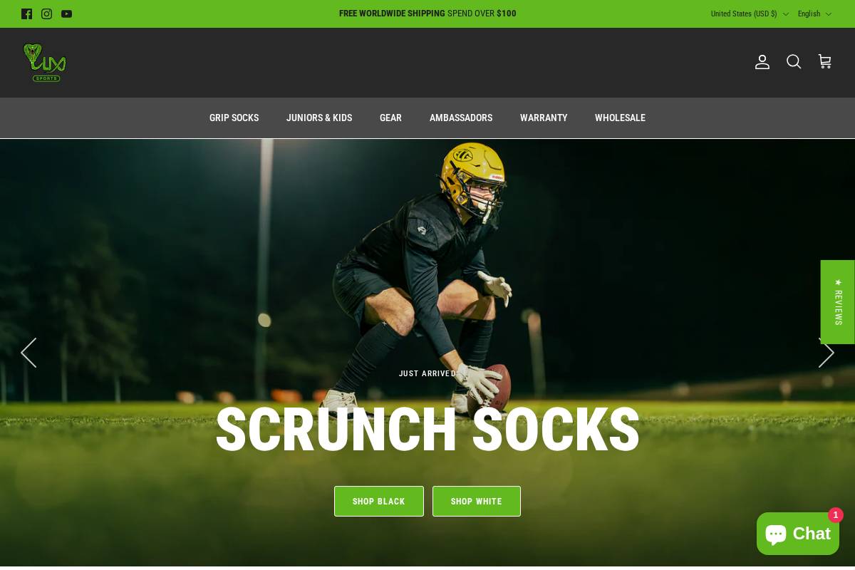 Lux Sports homepage screenshot