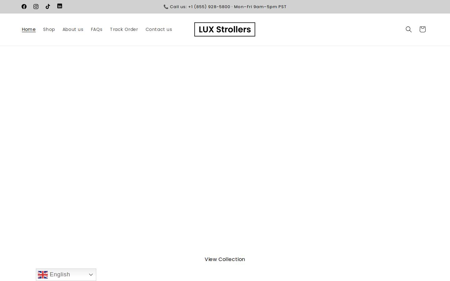 luxstrollers.com homepage screenshot