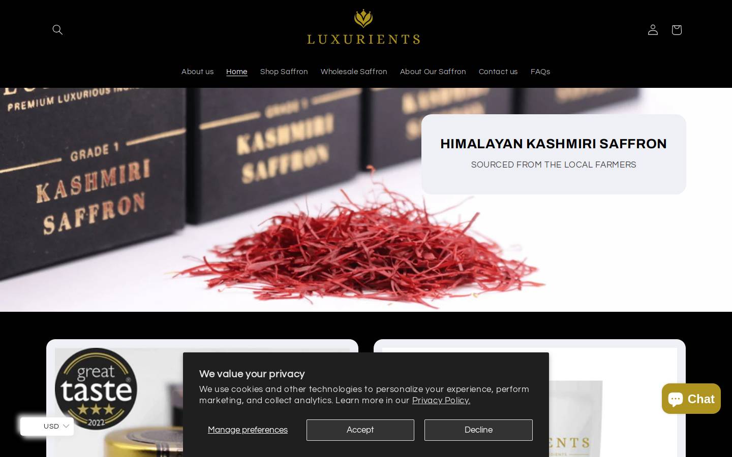 luxurients.com homepage screenshot