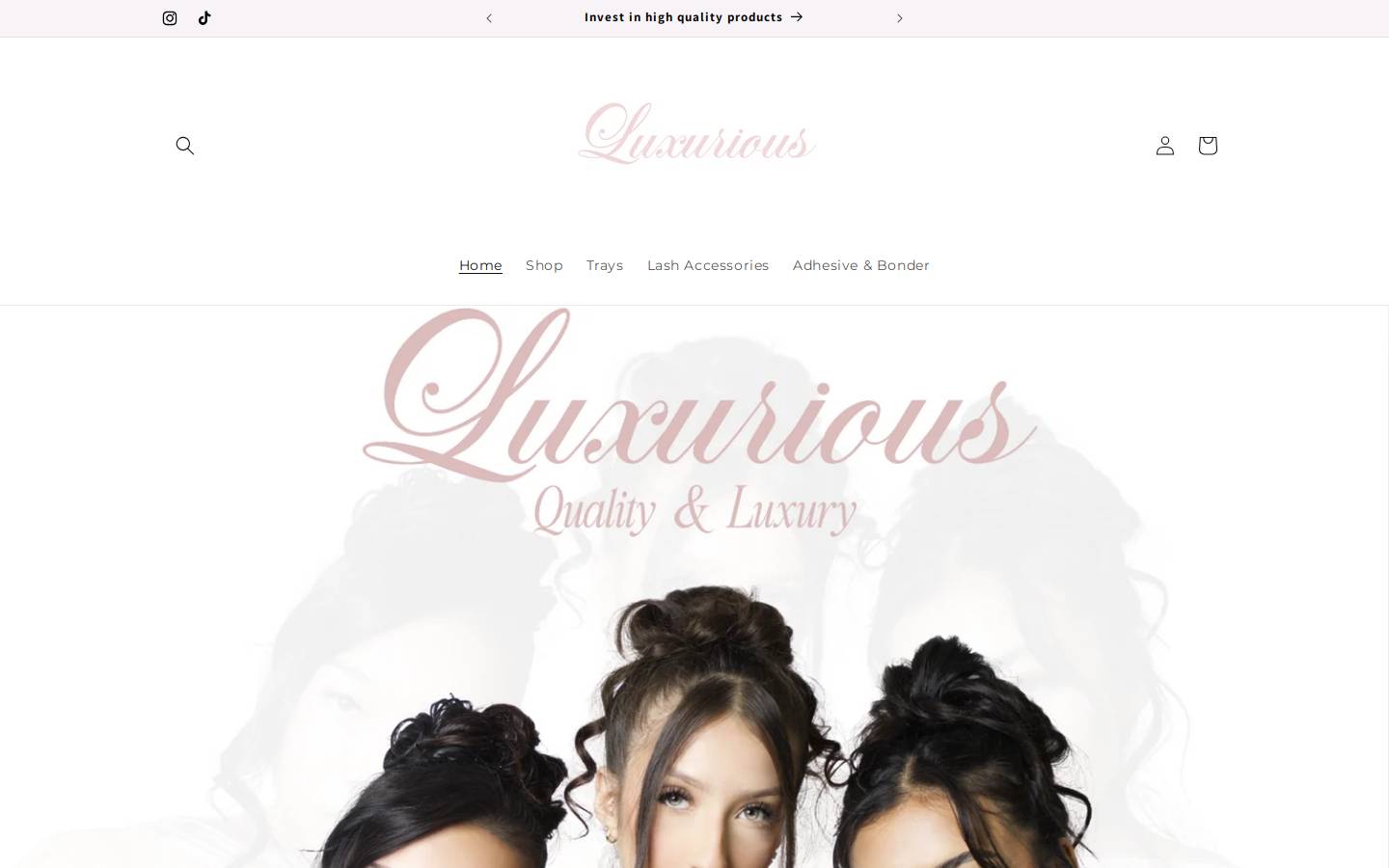luxuriousbeautyandspa.com homepage screenshot