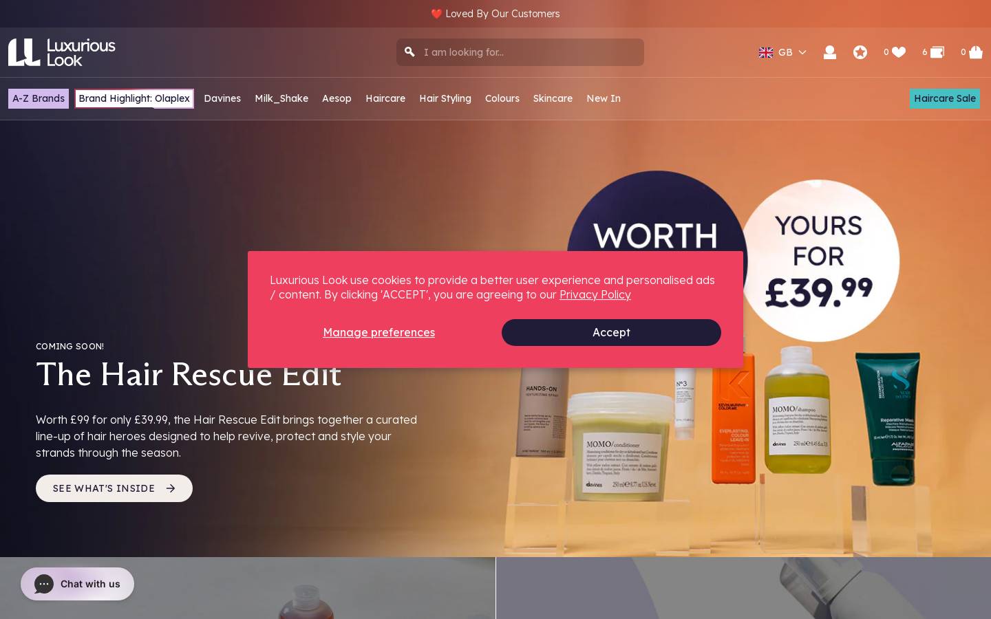 Luxurious Look homepage screenshot