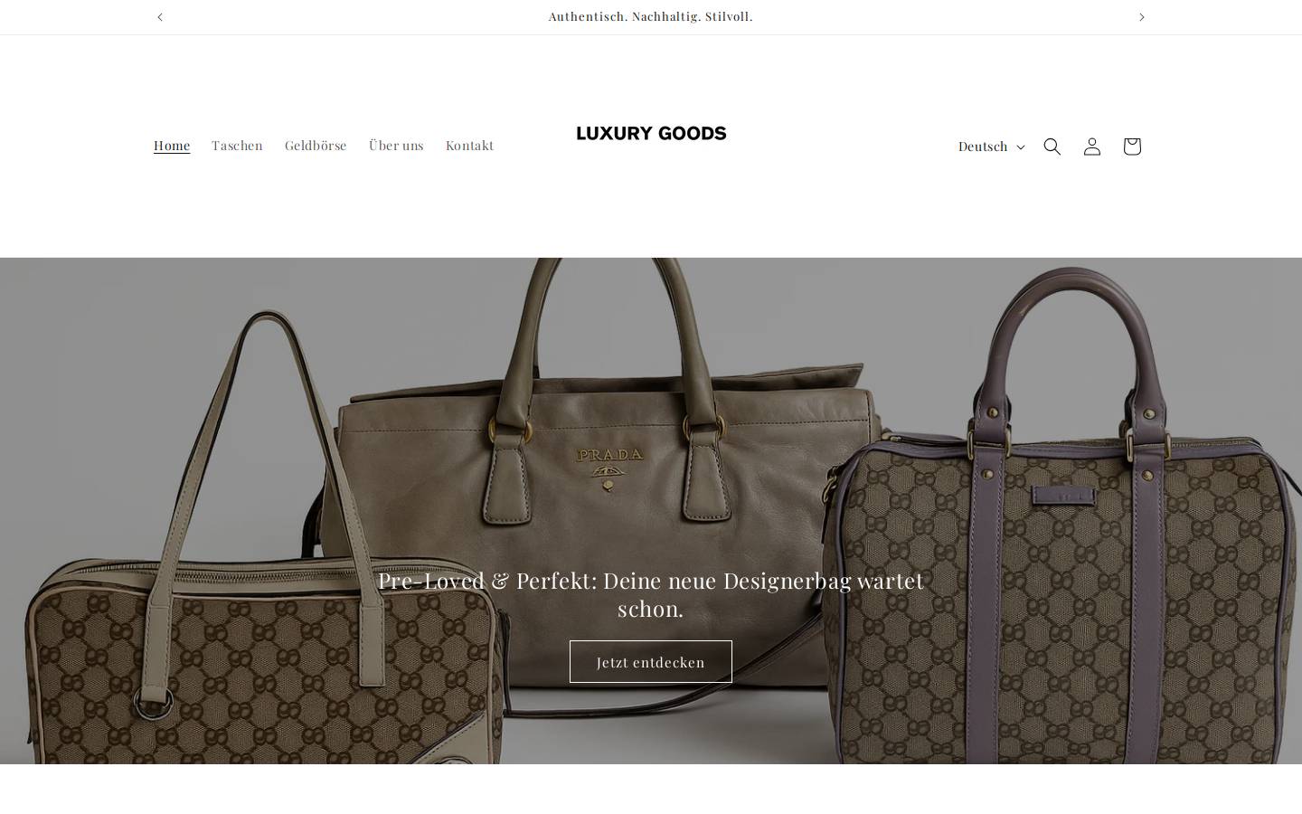 Luxury Good homepage screenshot