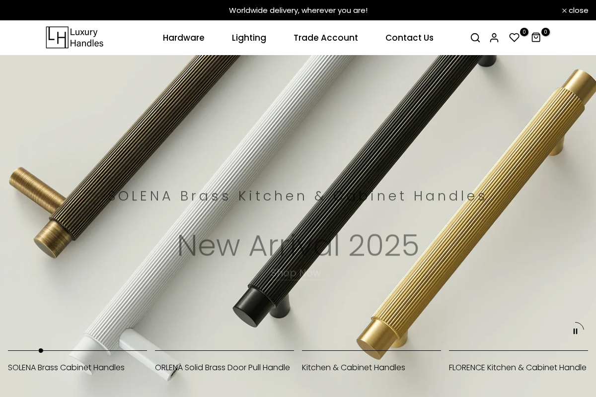 Luxury Handles homepage screenshot