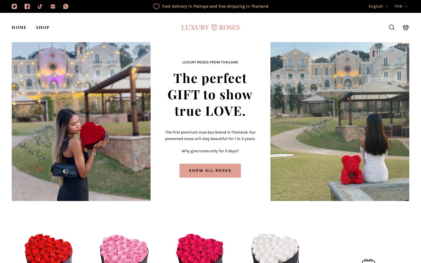 luxury-roses.com homepage screenshot