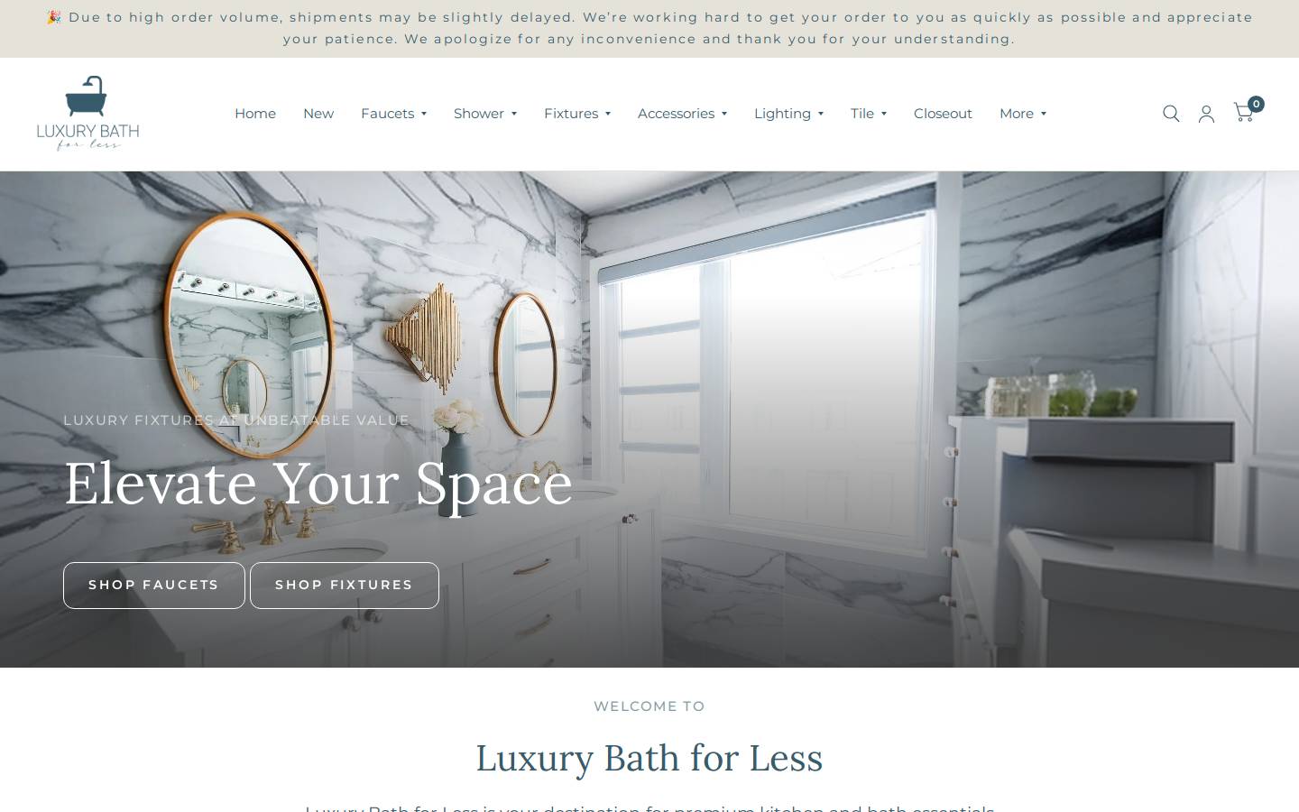 luxurybathforless.com homepage screenshot