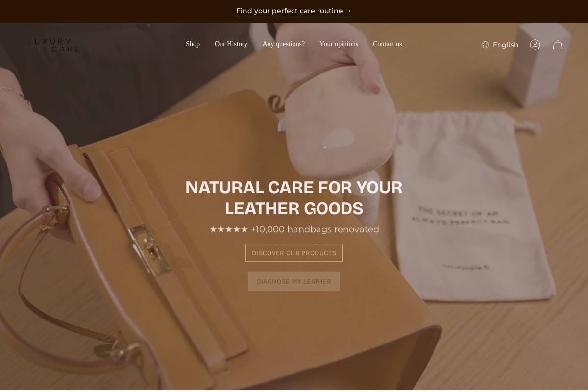 Luxurycare homepage screenshot