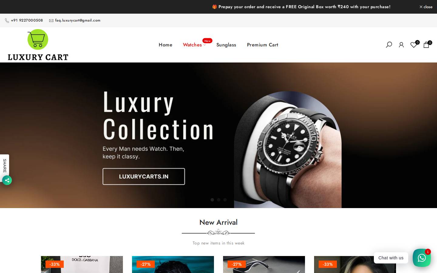 luxurycarts.in homepage screenshot