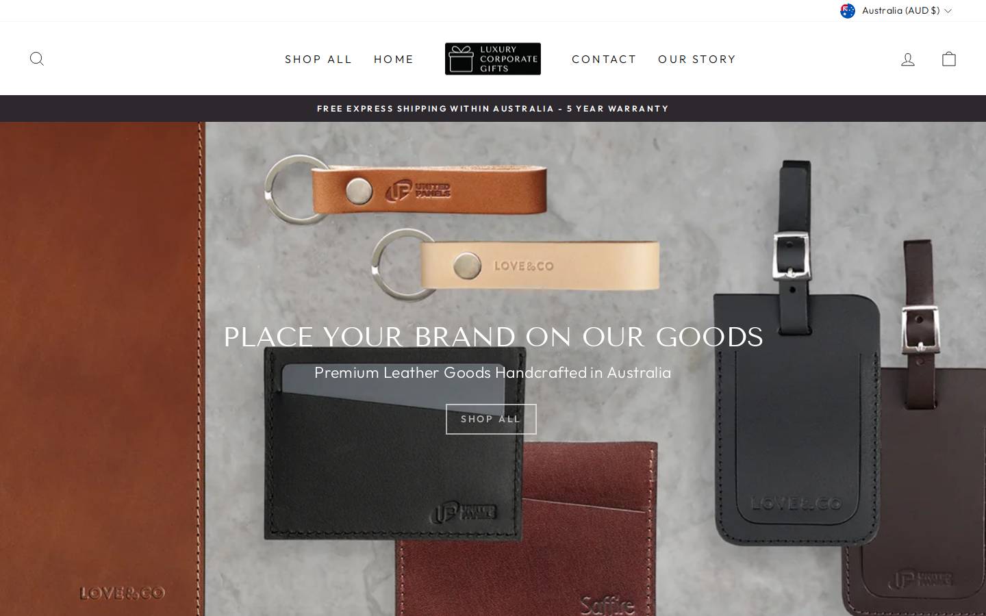 luxurycorporategifts.com.au homepage screenshot