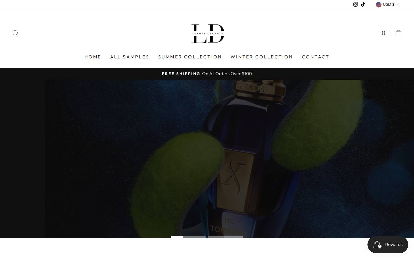 luxurydecants.shop homepage screenshot