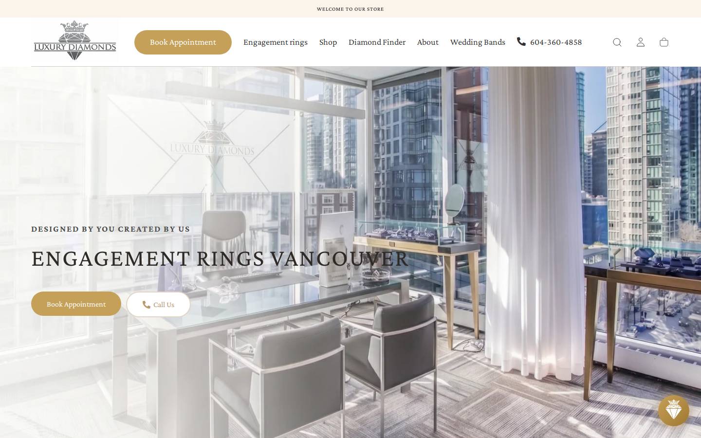 luxurydiamonds.ca homepage screenshot