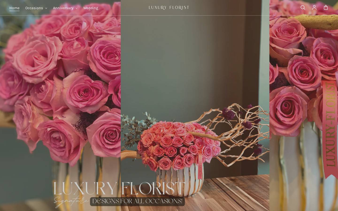 luxuryfloristus.com homepage screenshot
