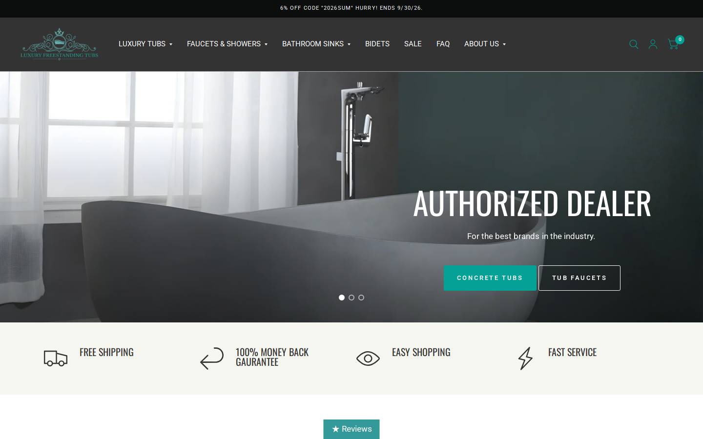 luxuryfreestandingtubs.com homepage screenshot