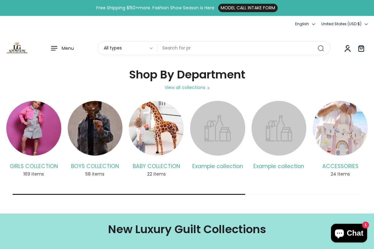 luxuryguilt.com homepage screenshot