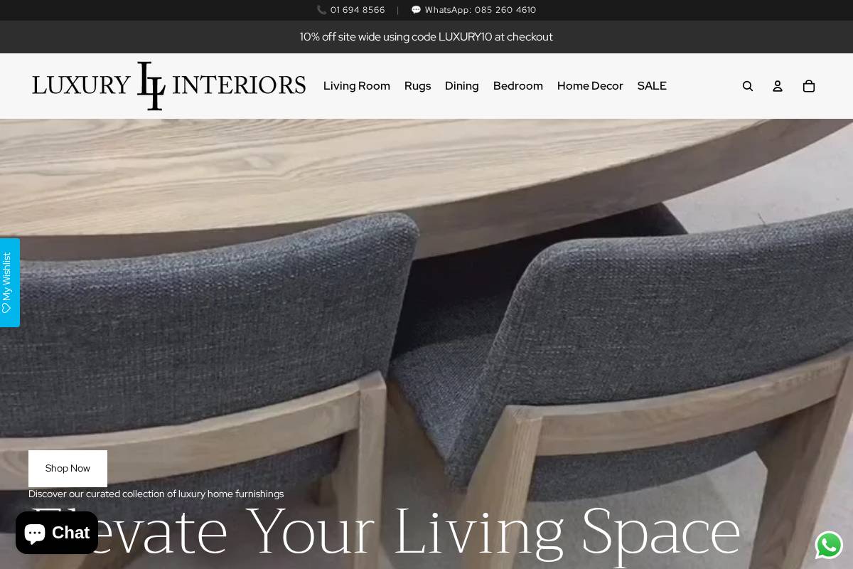 Luxuryinteriors homepage screenshot