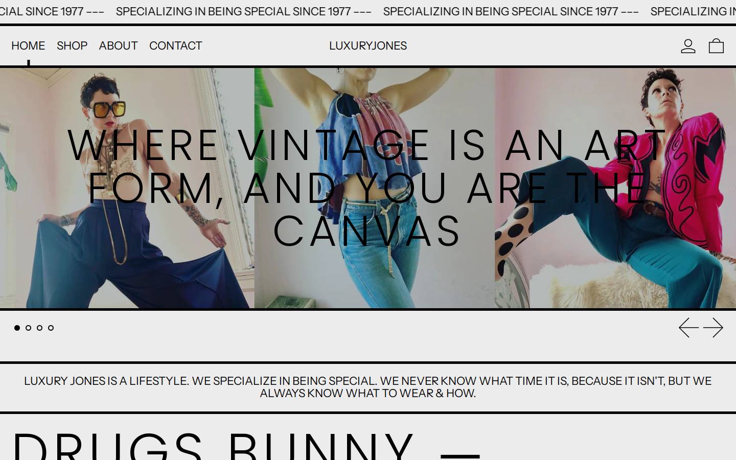 luxuryjones.com homepage screenshot