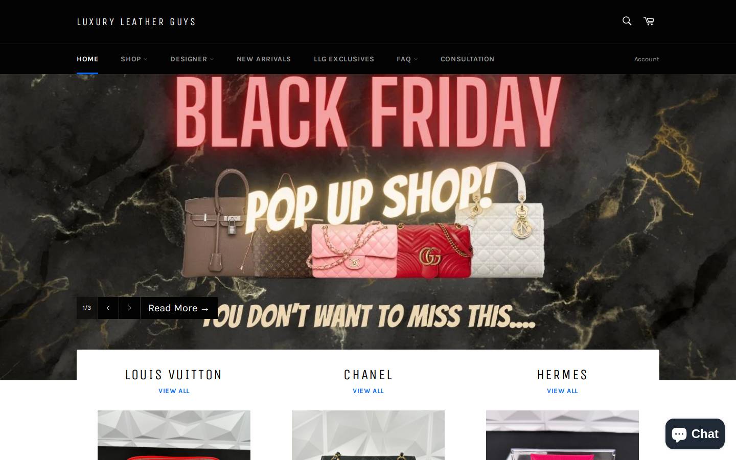 luxuryleatherguys.com homepage screenshot