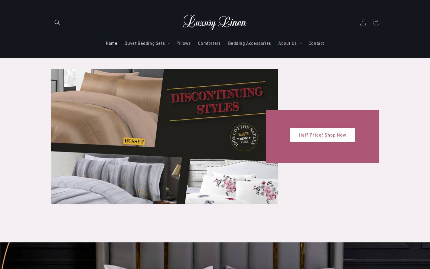 luxurylinenofny.com homepage screenshot
