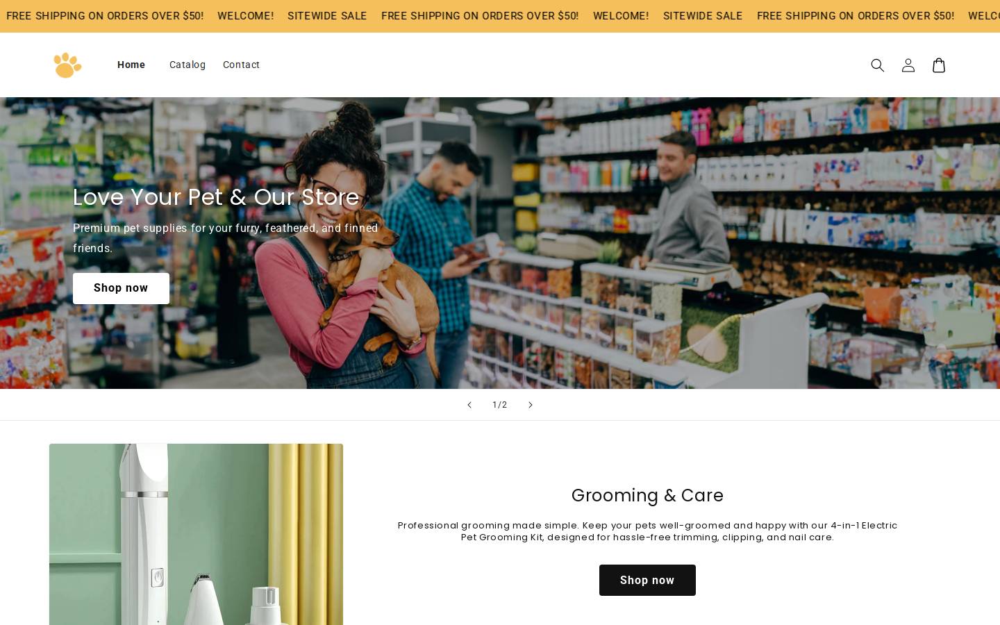 luxurypetstore.shop homepage screenshot