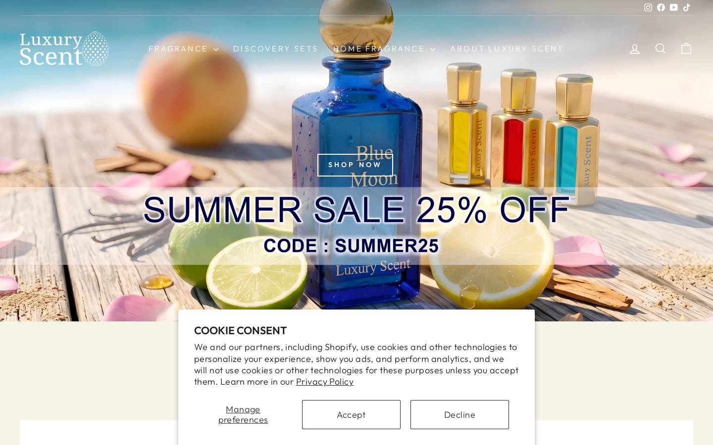 luxuryscent.co.uk homepage screenshot