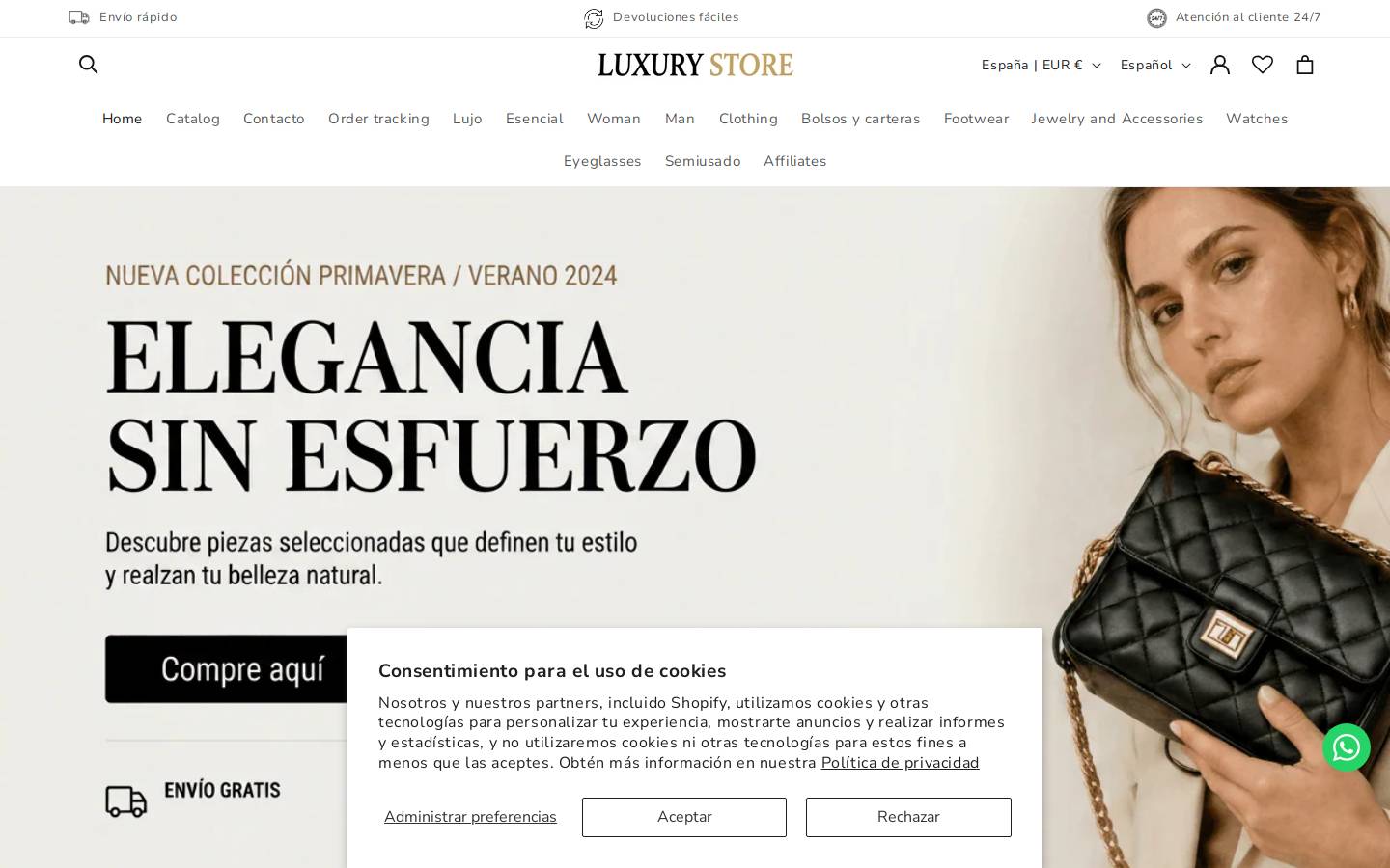 luxurystore.es homepage screenshot