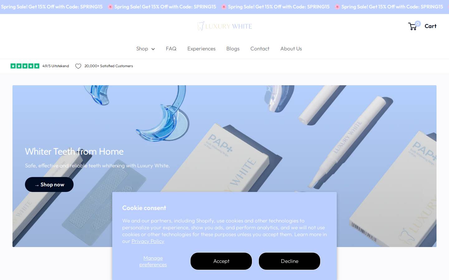 luxurywhite.eu homepage screenshot