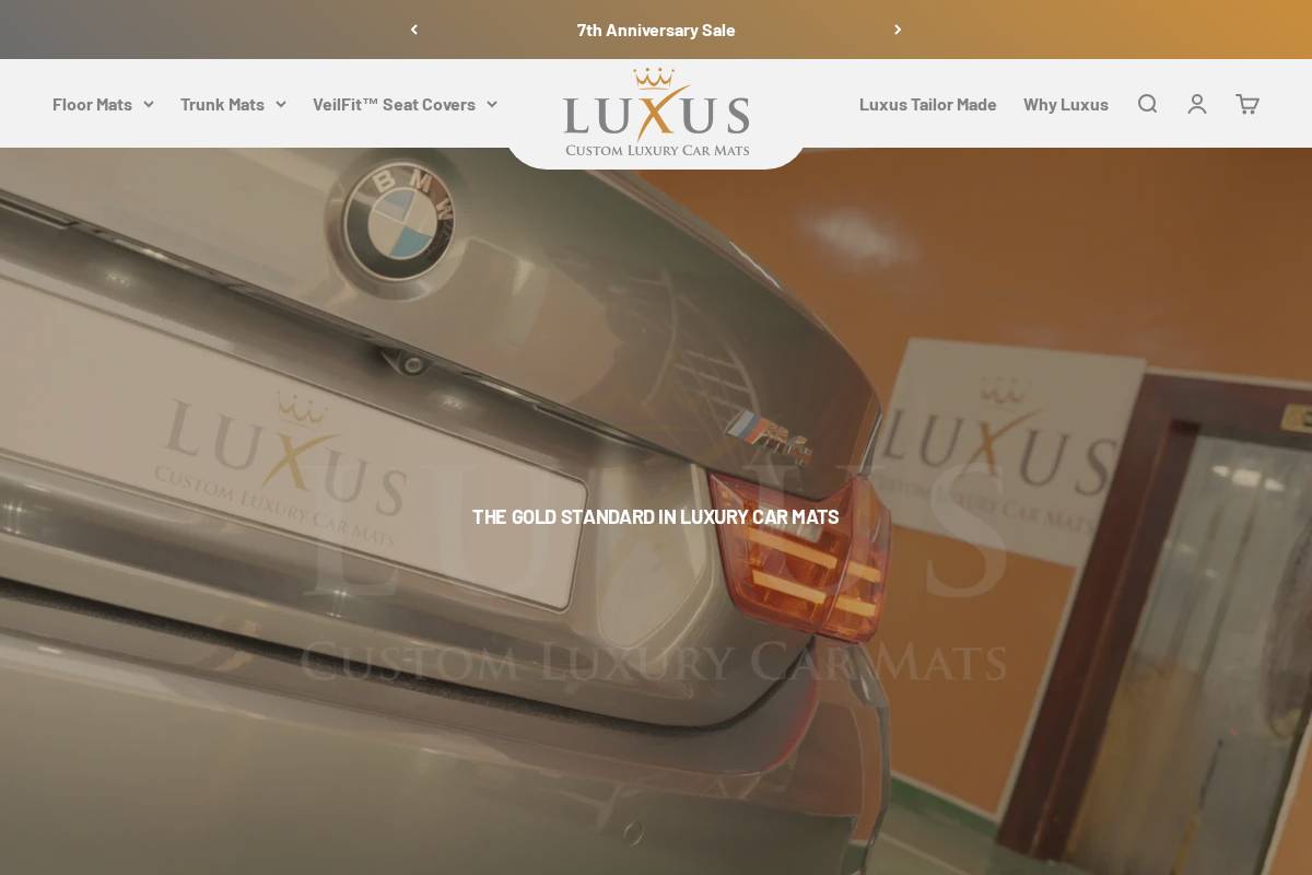 Luxus Car Mats homepage screenshot