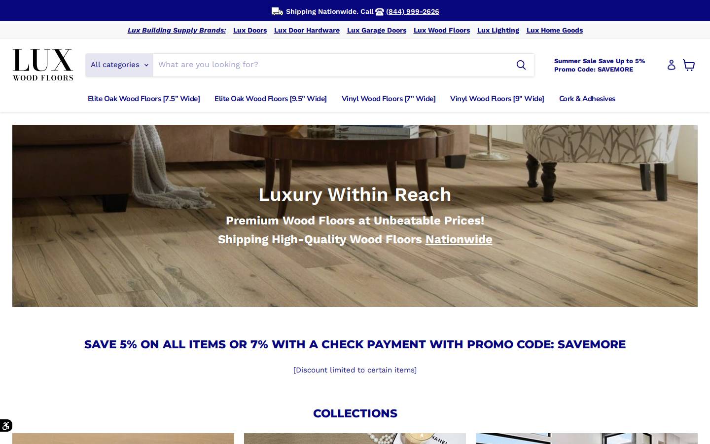 luxwoodfloors.com homepage screenshot