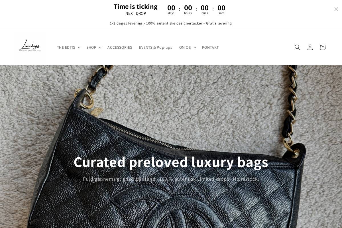 luxxbags.com homepage screenshot