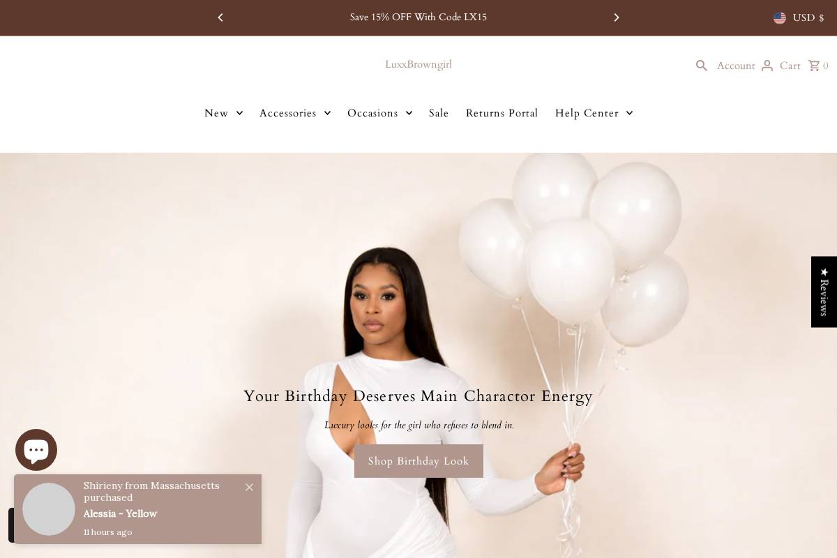 luxxbrowngirl.com homepage screenshot