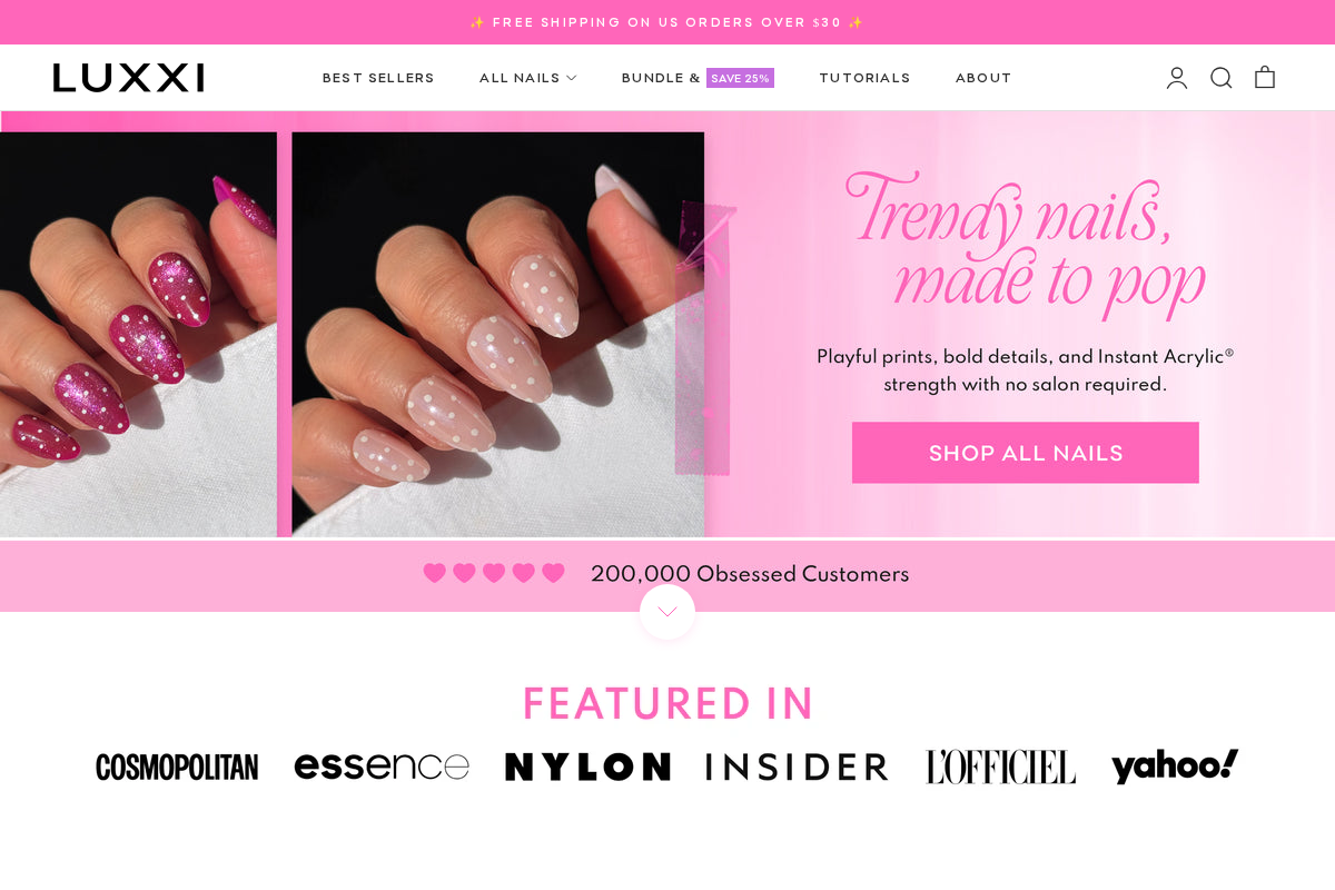 LUXXI homepage screenshot