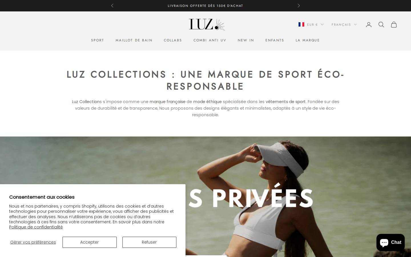 Luz Collections homepage screenshot