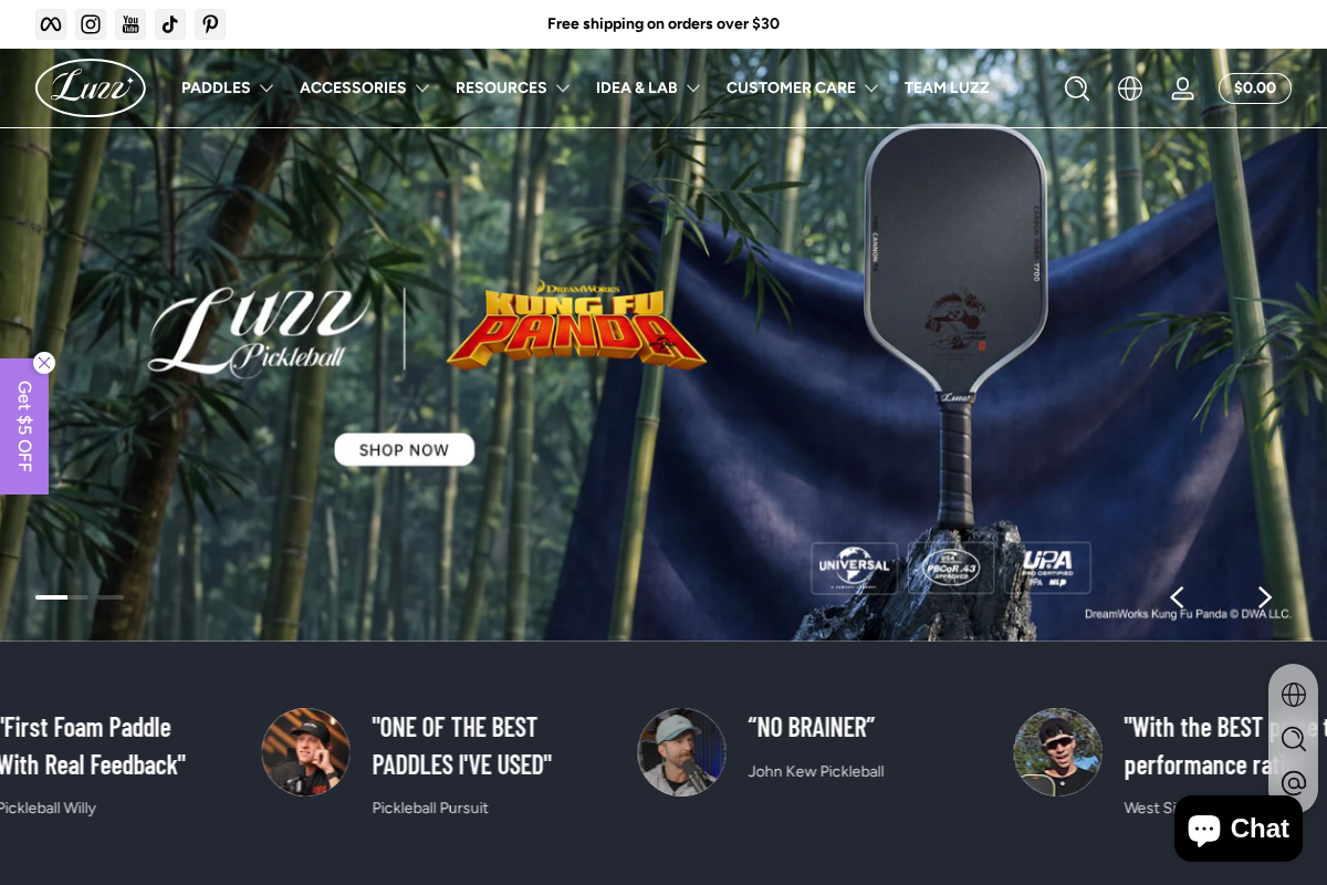 Luzzpickleball homepage screenshot