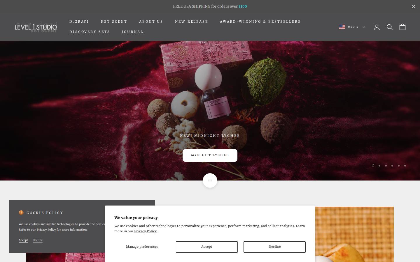 lv1.studio homepage screenshot