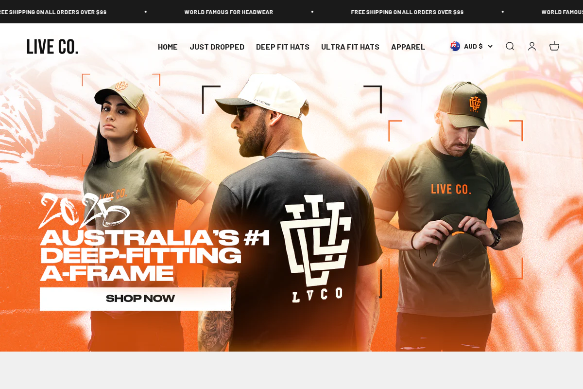 Live Co. homepage screenshot