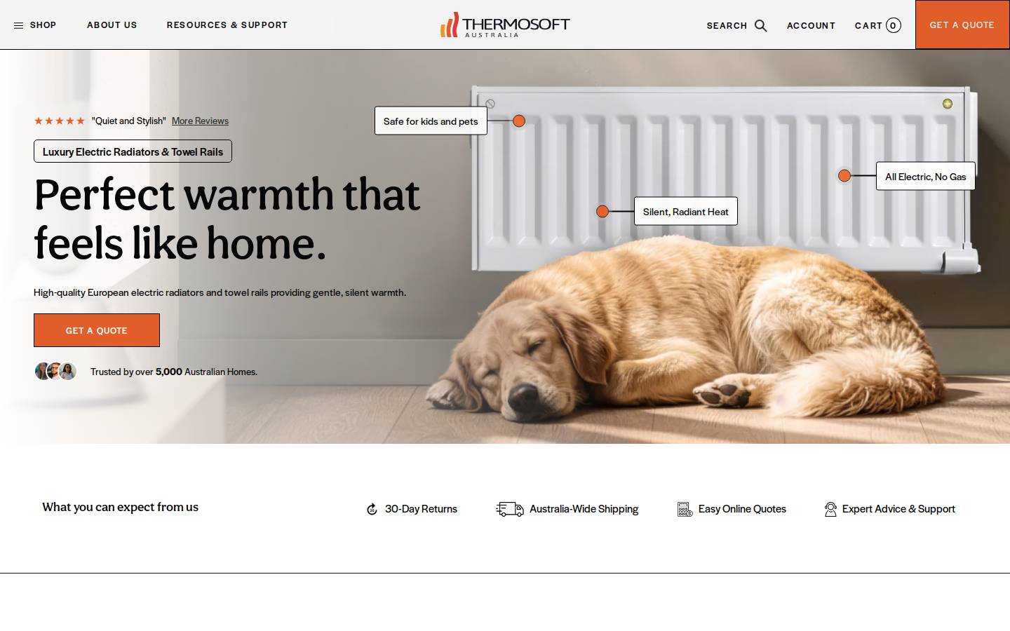 Thermosoft Australia homepage screenshot