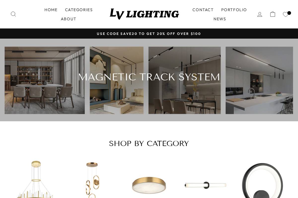 lvlighting.ca homepage screenshot
