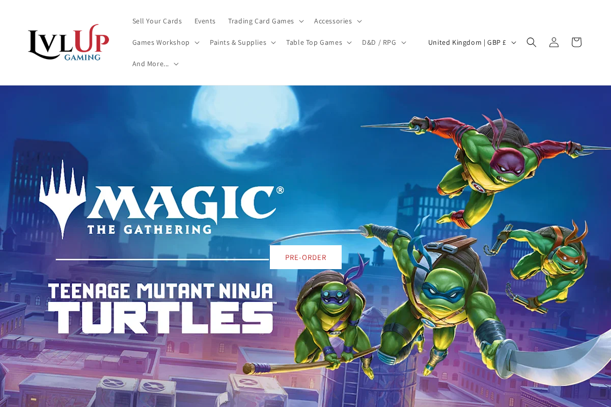 lvlupgaming.co.uk homepage screenshot