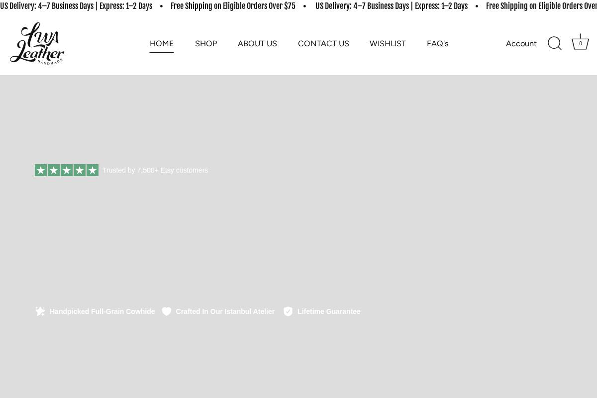 lwaleather.com homepage screenshot