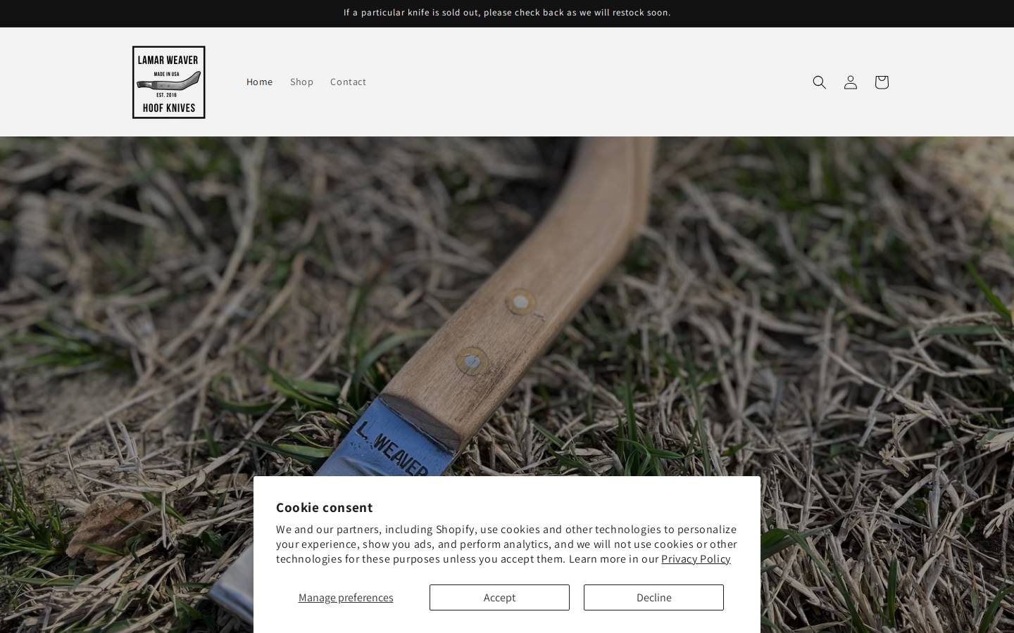 lweaverknives.com homepage screenshot