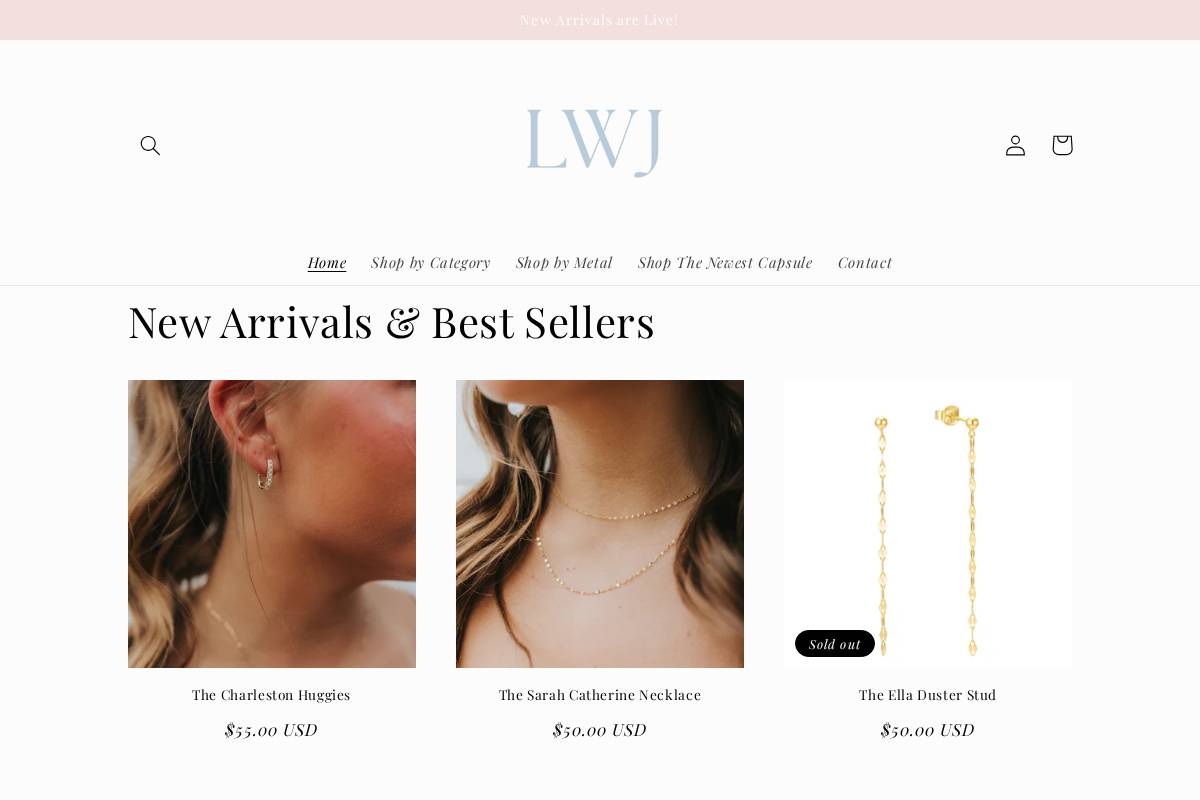 lwjewelryco.com homepage screenshot
