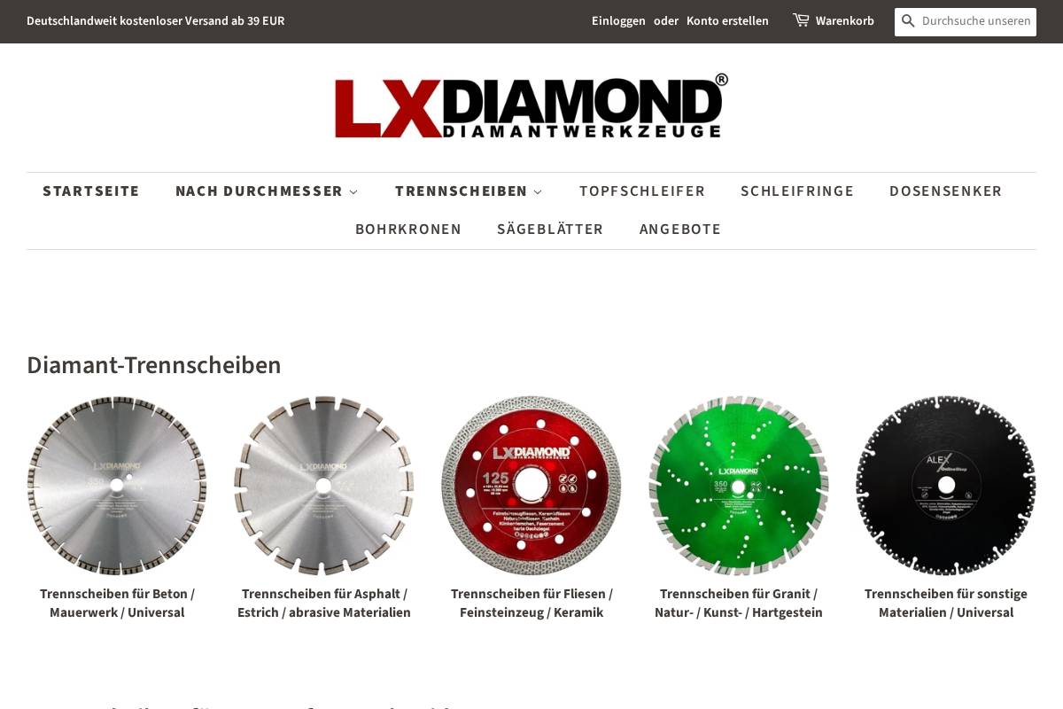 lxdiamond.de homepage screenshot