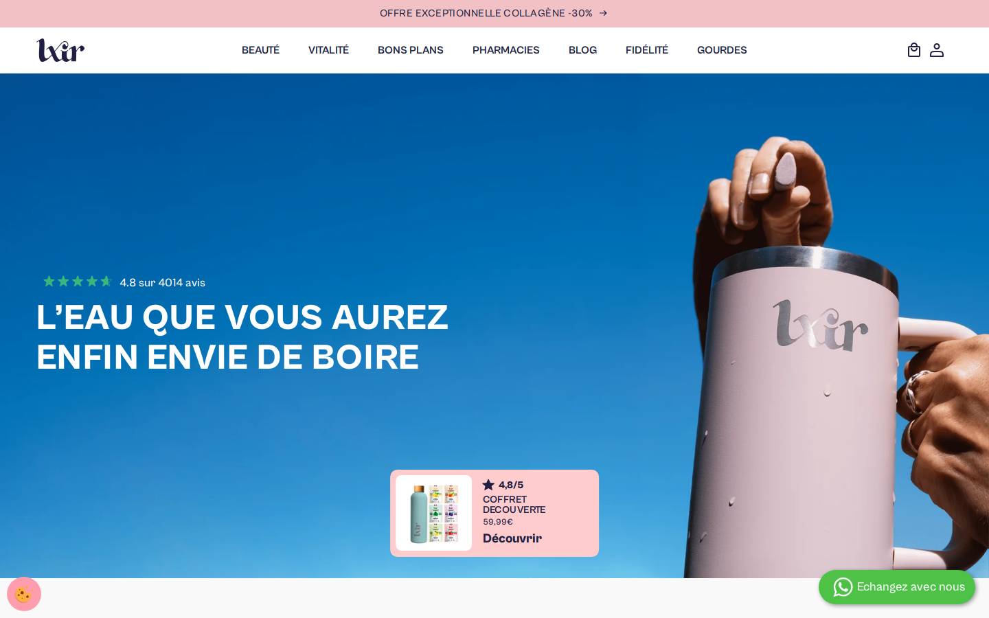 Lxir Drink homepage screenshot