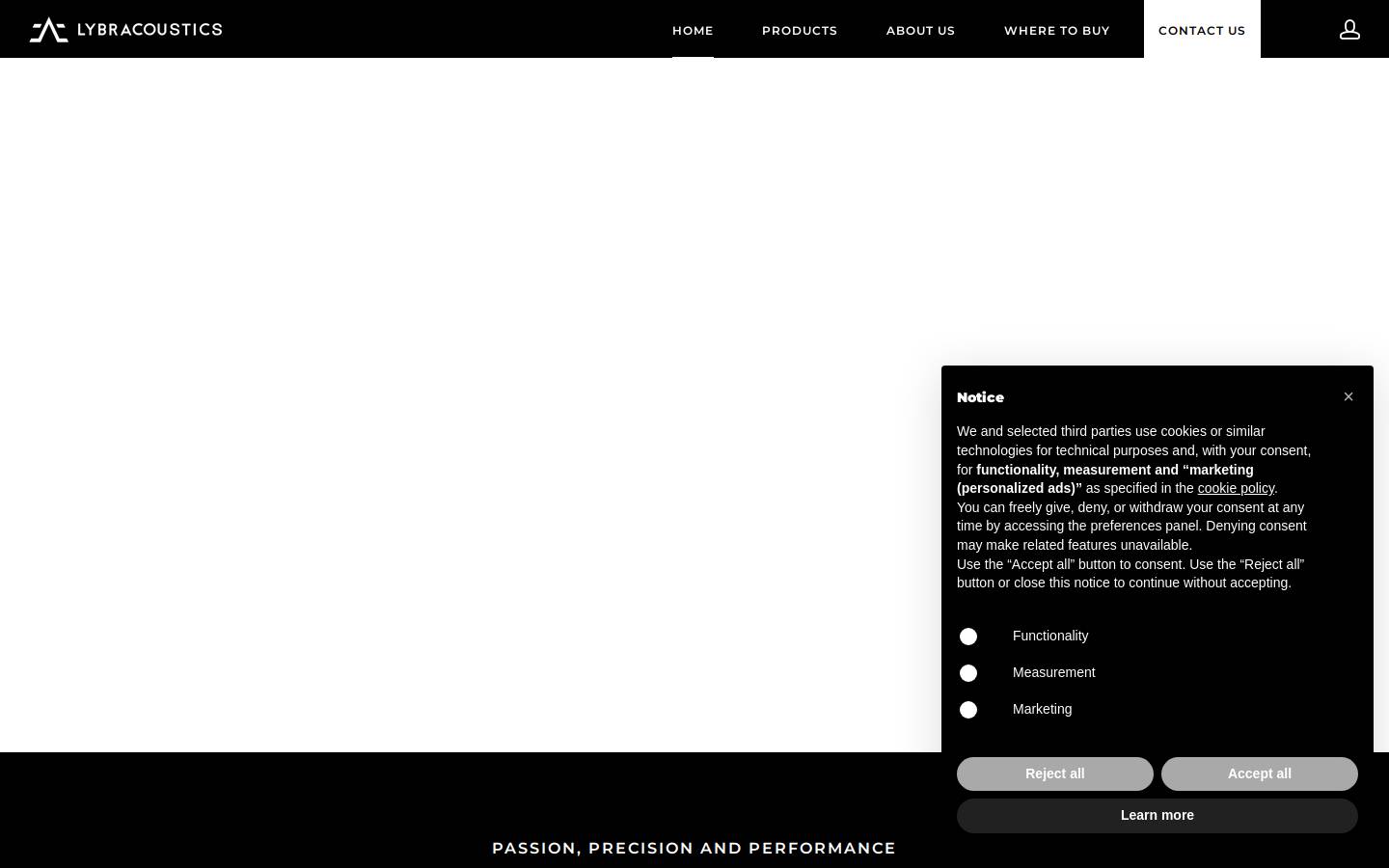 lybracoustics.com homepage screenshot