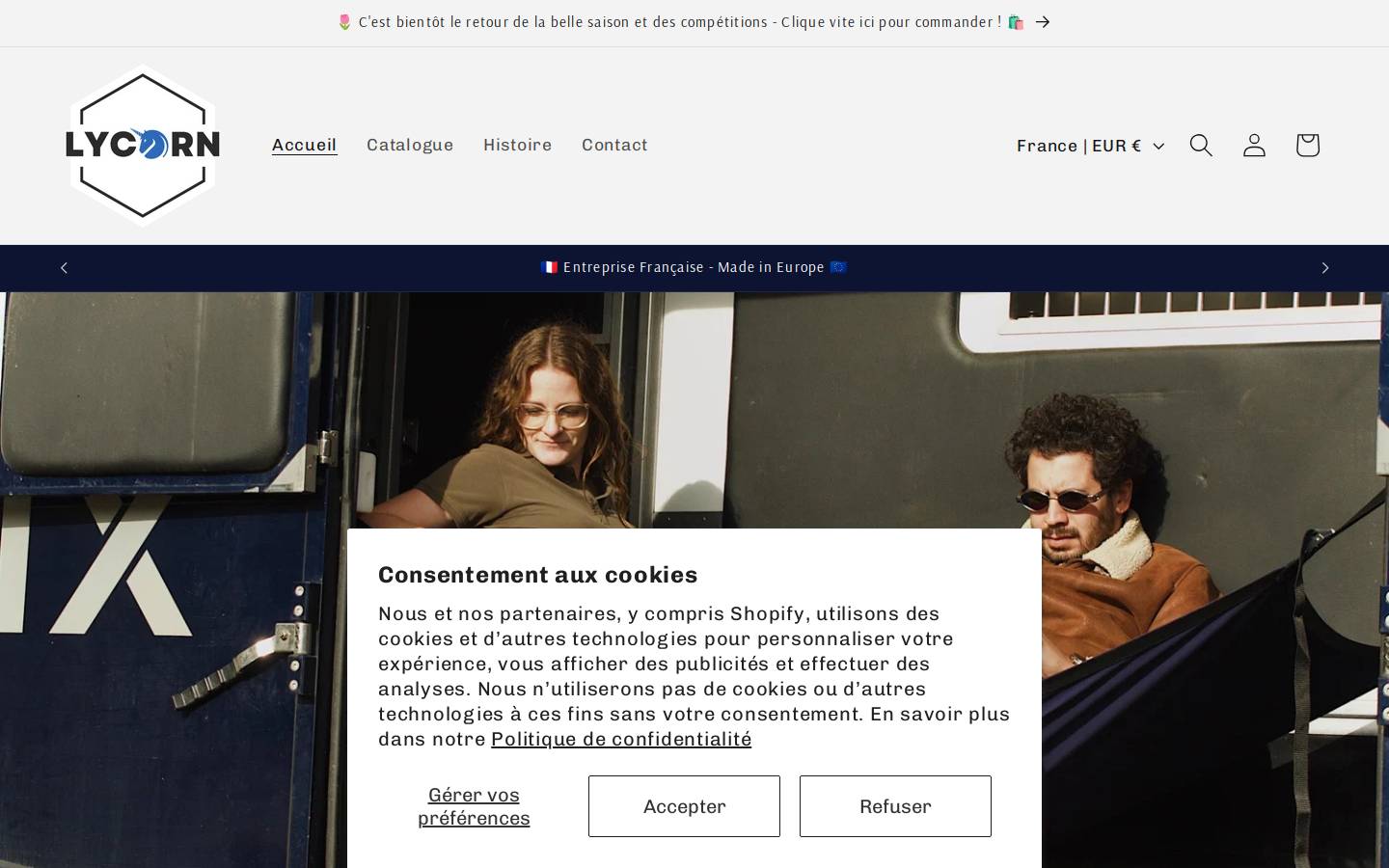 lycorn-shop.com homepage screenshot
