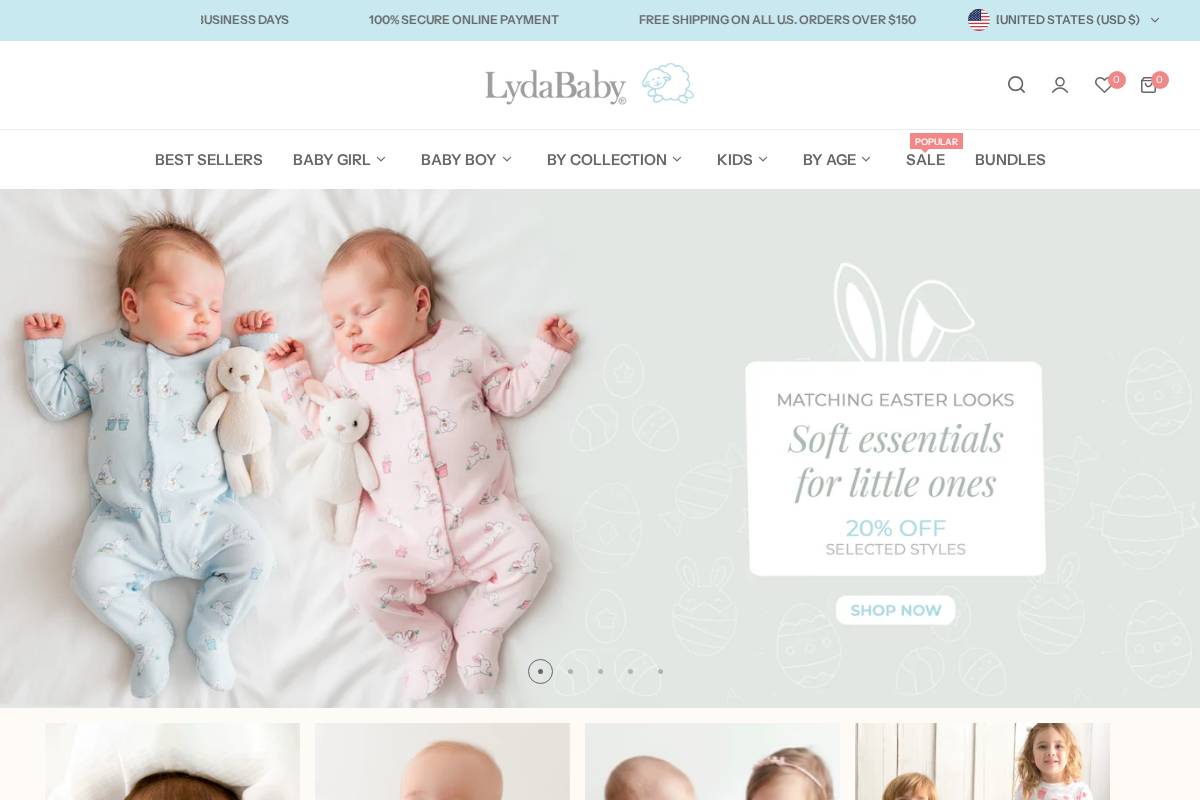 lydababy.com homepage screenshot