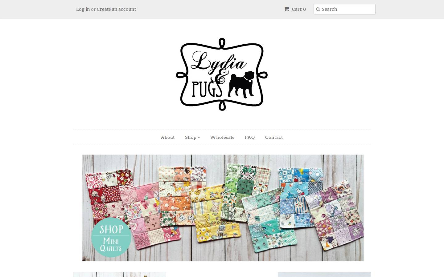 lydiaandpugs.com homepage screenshot