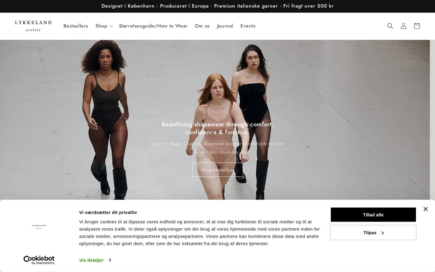 Lykkelandatelier homepage screenshot