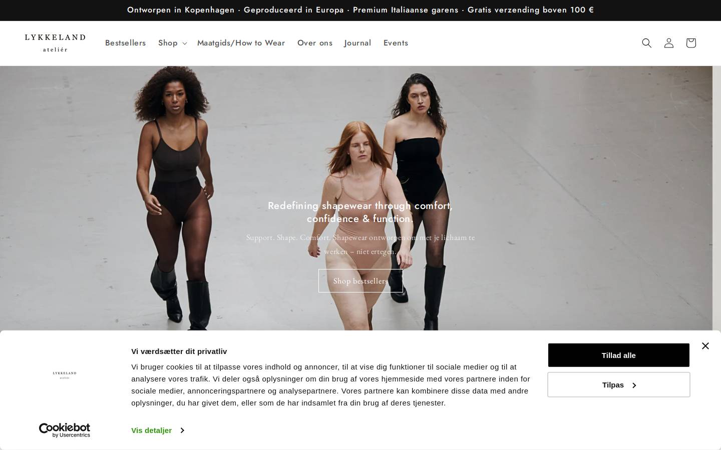 Lykkelandatelier homepage screenshot